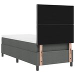 vidaXL Lit à Ressorts avec Matelas Gris Foncé Lit Simple Tissu