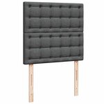 vidaXL Sommier à lattes de lit avec matelas Gris foncé 90x200 cm Tissu