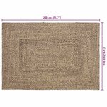 vidaXL Tapis de surface Rectangulaire Naturel et Noir 140 x 200 cm