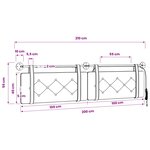 vidaXL Tête de lit suspendue Avec lumière LED Rose Velours