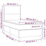 vidaXL Sommier à lattes de lit et matelas Noir 80x200 cm Tissu
