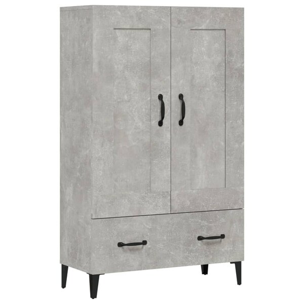 vidaXL Buffet haut Gris béton 70x31x115 cm Bois d'ingénierie
