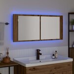 vidaXL Cabinet Miroir LED avec porte chêne artisanal 100 x 12 x 45 cm