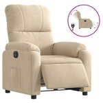 vidaXL Fauteuil inclinable électrique crème tissu microfibre