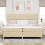 vidaXL Lit à ressorts avec matelas Crème 200 x 200 cm tissu