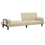 vidaXL Canapé-lit avec accoudoirs crème tissu