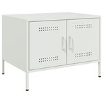 vidaXL Table basse blanc 68x50x50 5 cm acier