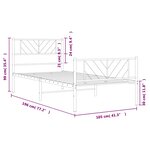 vidaXL Cadre de lit métal sans matelas avec pied de lit noir 100x190cm