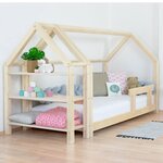 Lit cabane avec étagère 80 x 180 verni