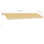 vidaXL Auvent automatique sur pied 600x350 cm Jaune/Blanc