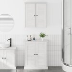 vidaXL Ensemble de mobilier de salle de bain avec étagère 2 Pièces Marron