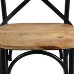 vidaXL Chaises à dossier croisé lot de 4 noir bois de manguier massif