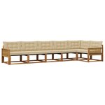vidaXL Ensemble de canapés d'extérieur 6 Pièces Naturel et Beige