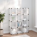 vidaXL Cubes de rangement 12 Pièces avec portes Transparent PP