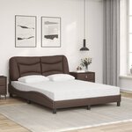 vidaXL Lit avec matelas Hvar marron 140x200 cm similicuir