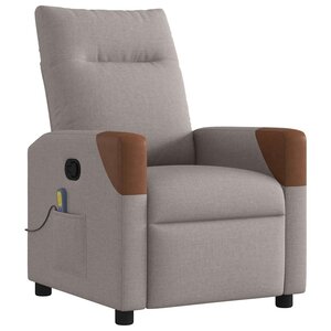 vidaXL Fauteuil de massage inclinable Taupe Tissu