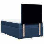 vidaXL Sommier à lattes de lit avec matelas bleu 120x190 cm tissu