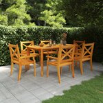 vidaXL Ensemble à manger de jardin 7 Pièces Bois d'acacia solide