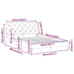 vidaXL Cadre de lit sans matelas gris foncé 140x190 cm velours