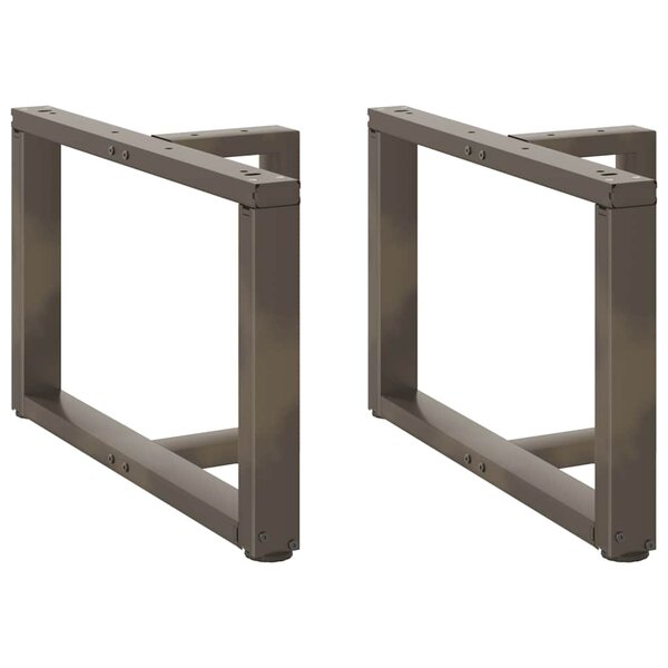 vidaXL Pieds de table basse en T  2 pièces  noir  60 x 25 x (42-43) cm  acier