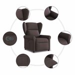 vidaXL Fauteuil inclinable Marron foncé Tissu
