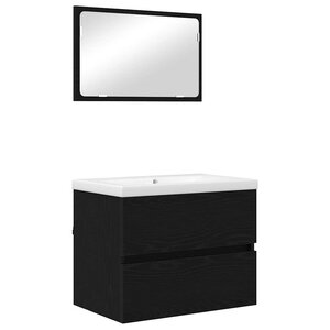 vidaXL Ensemble de mobilier de salle de bain 3 Pièces Chêne artisanal