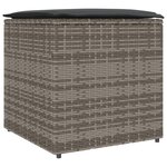vidaXL Boîte de Rangement Extérieure Grise et Grise Foncée Rotin Grande