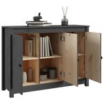 vidaXL Buffet Gris 100x35x74 cm Bois massif de pin