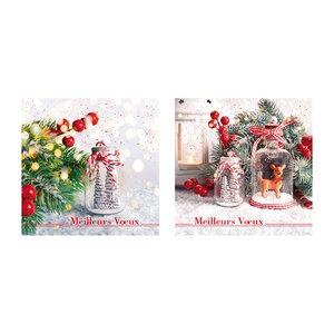 Carte De Voeux - 5 Cartes Meilleurs Voeux Bocaux Décorations de Noêl