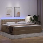 vidaXL Lit avec rangement et LED avec matelas Gris clair 200 x 200 cm