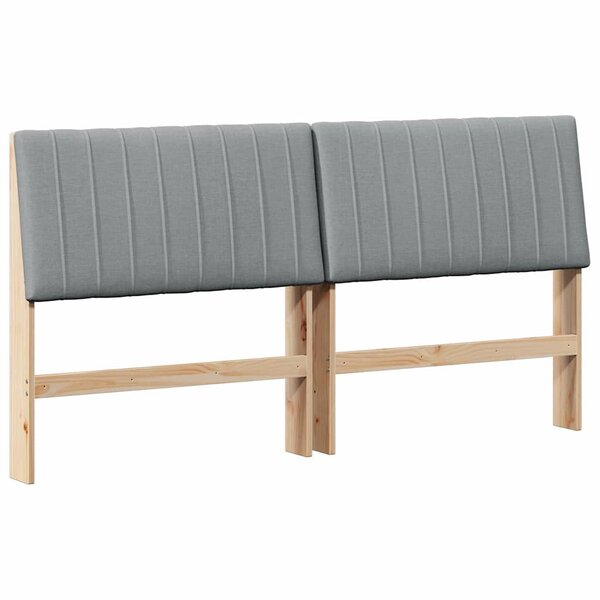 vidaXL Tête de lit capitonnée Gris clair 200 cm Pin massif