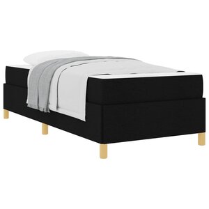 vidaXL Cadre de lit avec matelas Noir 90 x 200 cm tissu