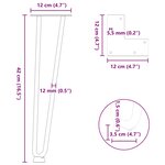 vidaXL Pieds en épingle à cheveux pour table basse 4 pièces Anthracite 42 cm Acier massif