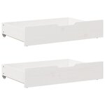 vidaXL Lit de jour avec gigogne et tiroirs sans matelas blanc 90x190cm