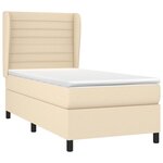 vidaXL Sommier à lattes de lit et matelas Crème 90x190 cm Tissu
