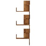 vidaXL Étagère d'angle murale vieux bois 45x45x147cm bois d'ingénierie