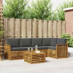 vidaXL Ensemble de canapé d'angle 6 Pièces Naturel et Anthracite