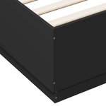 vidaXL Cadre de lit avec lumières LED noir 200x200cm bois d'ingénierie