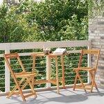 vidaXL Ensemble Bistro Pliant 3 Pièces en Bois d'Acacia Massif