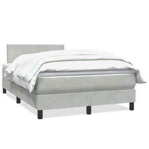 vidaXL Sommier à lattes de lit et matelas gris clair 120x220cm velours