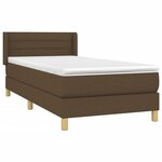 vidaXL Sommier à lattes de lit avec matelas Marron foncé 90x190 cm