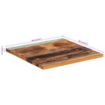 vidaXL Dessus de table carré 60x60 cm 25-27 mm Bois de récupération