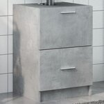 vidaXL Armoire d'évier gris béton 40x37x59 cm bois d'ingénierie