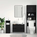 vidaXL Meuble sous lavabo Chêne noir 80 x 33 x 60 cm Bois d'ingénierie