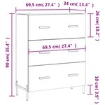 vidaXL Buffet chêne fumé 69 5x34x90 cm bois d'ingénierie