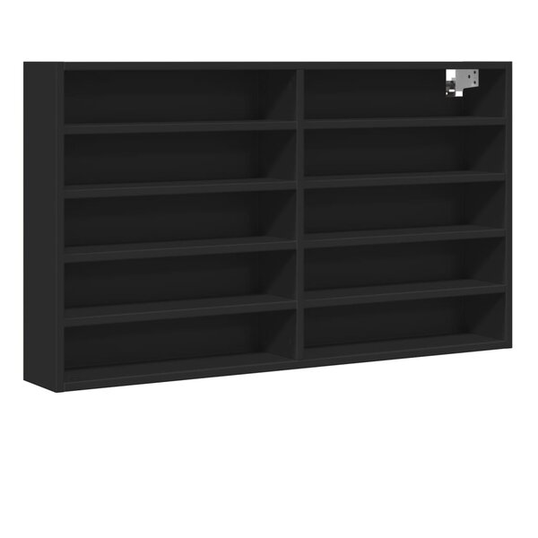 vidaXL Armoire à vitrine noir 100x15x58 cm bois d'ingénierie