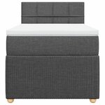 vidaXL Sommier à lattes de lit avec matelas Gris foncé 90x200 cm Tissu