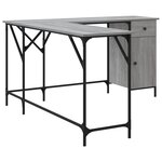 vidaXL Bureau sonoma gris 141x141x75 cm bois d'ingénierie