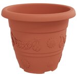 vidaXL Pot à fleurs rond 24 Pièces Rouge brique Ø 26 x 21 5 cm Plastique