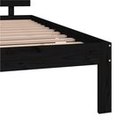 vidaXL Cadre de lit Noir Bois massif 150x200 cm Très grand